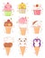 Collection of animal shaped ice cream