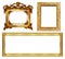 Collection  antique golden frame isolated on white background, clipping path