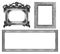 Collection  antique gray frame isolated on white background, clipping path