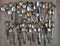 Collection of antique spoons. Cutlery. Teaspoons. Antiques.