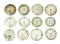 Collection of antique watch faces