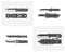 Collection of army knives, line icons set, typical combat knife, stock knife vector illustration