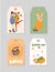 Collection of autumn tags template with hand drawn elements.