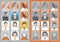 Collection of avatars of office people. Active color variant and inactive in grayscale.