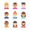 Collection of avatars of young men and women of various races