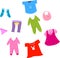 collection of baby and children clothes collection.