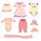 Collection of the baby girl clothes