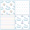 Collection of baby seamless patterns from rocking horse, toys, stripes and dots. Pastel background for kids