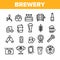 Collection Beer Brewery Elements Vector Icons Set