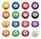 collection of billiard pool balls with numbers. vector