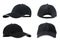 Collection of black baseball caps