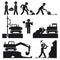 Collection of Black Construction Earthworks Icons