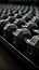 A collection of black dumbbells, each offering various weight options for fitness