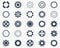 Collection of black gear wheel icons