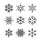 Collection of black Snowflakes. Vector Illustration