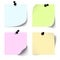 Collection of blank colored sticky notes