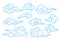 Collection of blue chinese cloud symbols