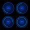 Collection of blue round progress circles. Download sign. Load system