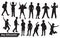 Collection of Boy or Kids silhouettes in different poses set