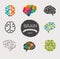 Collection of brain, creation, idea icons and