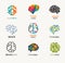 Collection of brain, creation, idea icons and