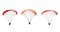 collection Bright colorful parachute on white background, isolated