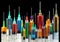 Collection of bright and colorful syringes