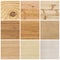 Collection of bright wood textures