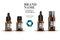 Collection of brown glass bottles with pipettes, bottles with oil for face. Cosmetic template, realistic cosmetic bottle