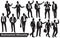 Collection of Businessman Silhouettes in different poses