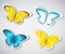 Collection butterfly sticker. Vector