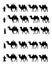 Collection of Camel Herder Silhouette illustration. Camel Caravan Silhouette
