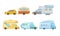 Collection of Camper or Commercial Trailers, Trailering, Camping, Outdoor Adventures Vector Illustration