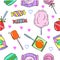Collection candy various doodle style