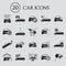 Collection of car icons. Vector illustration decorative design