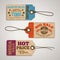 Collection of cardboard sale price tags