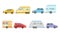 Collection of Cars with Trailers, Trailering, Camping, Outdoor Adventures Vector Illustration