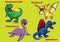 Collection of cartoon baby dinosaurs