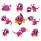 Collection of cartoon baby dragon for game design