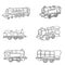 A Collection of Cartoon Steam Train Locomotive Engines Used for Public Transport Illustration