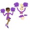 Collection of cheerleaders isolated on a white background. Vector graphics