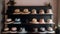 collection of chic and trendy hats displayed on a shelf generative AI