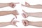 Collection of child hands gesturing isolated