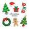 Collection of christmas decorations stickers