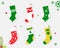 Collection of christmas socks. Pack of colorful socks. Set elegant socks vector illustration