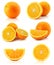 Collection citrus orange fruit isolated on white