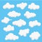 Collection cloud design vector illustration, Background cloud, Blue sky vector template