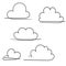 Collection of Cloud icon vector illustration with single continuous line hand drawing doodle style