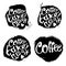 Collection of coffee hand draw logo illustration with lettering