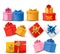 Collection of color gift boxes